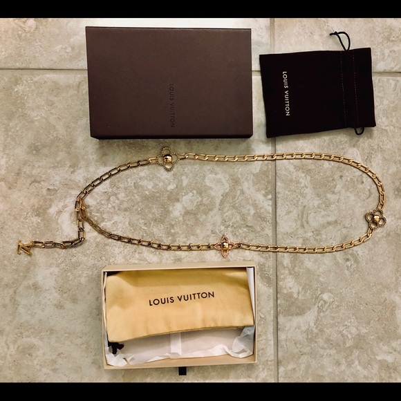 RARE Louis Vuitton gold chain w/ Swarovski emblems - Picture 3 of 6